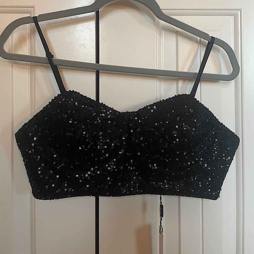 brand new Revolve (Milly) top. size: medium color: black confetti sequin